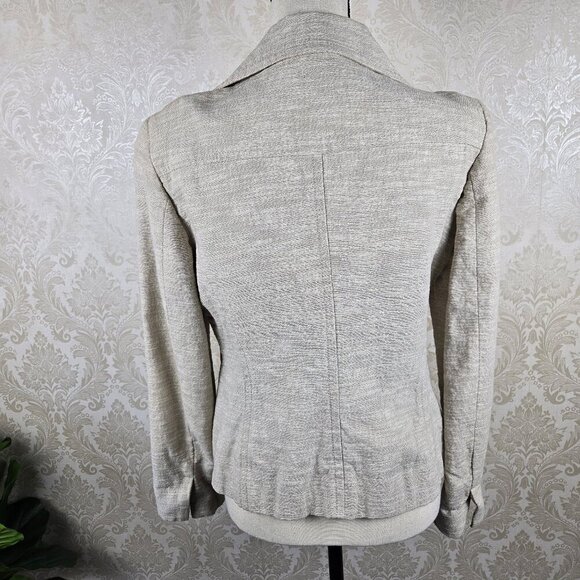 Weekend by Max Mara Size 10 Cream Colored 3 Button Blazer Linen Cotton Blend - Picture 8 of 16